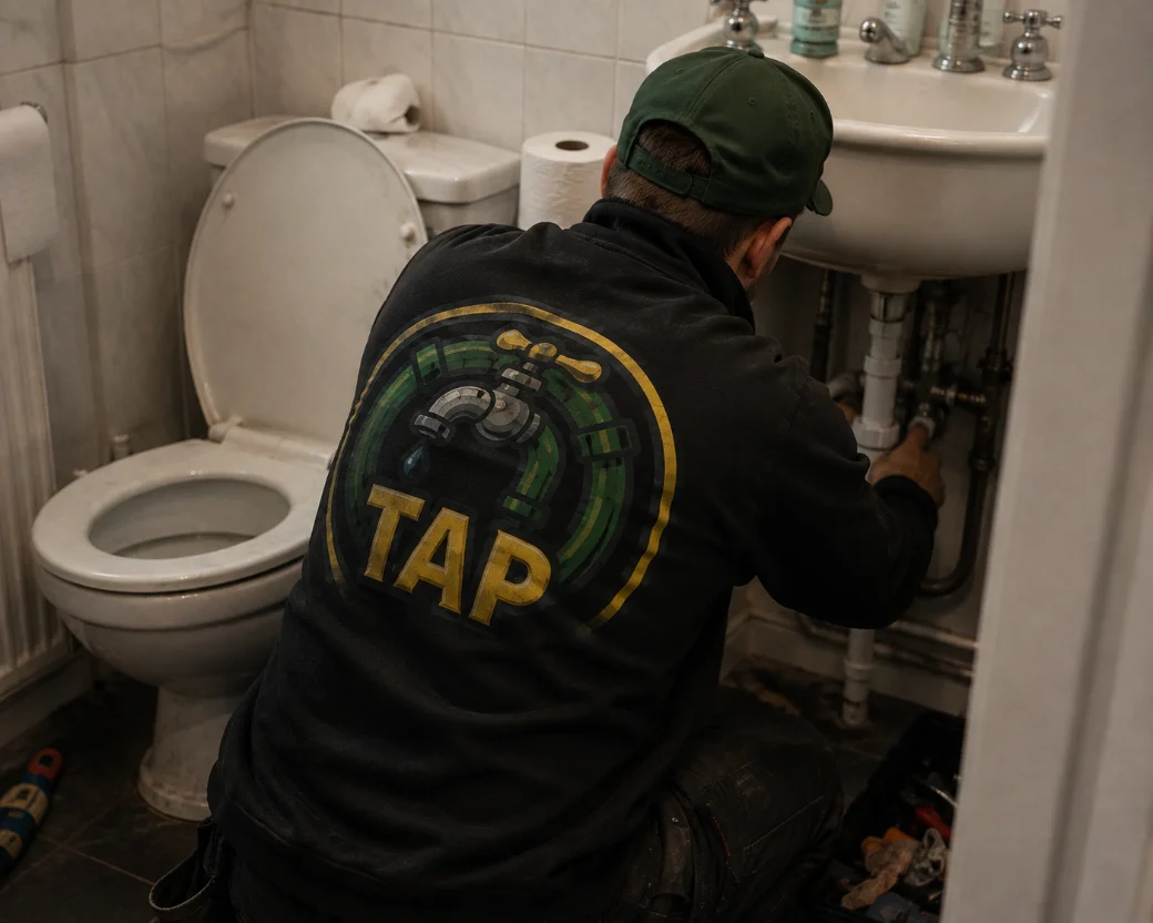 Plumber at work